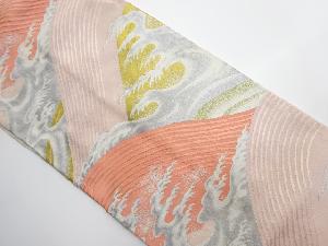 リサイクル　波頭模様織り出し名古屋帯